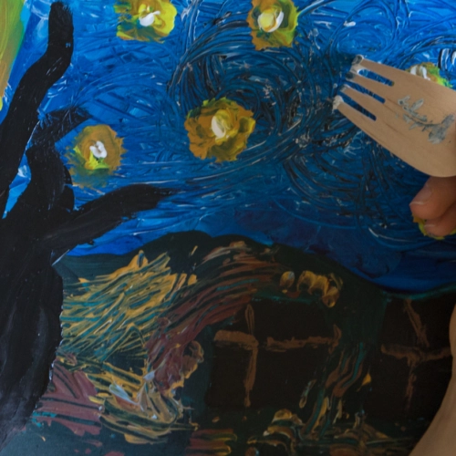 Art project for children inspired by Van Gogh
