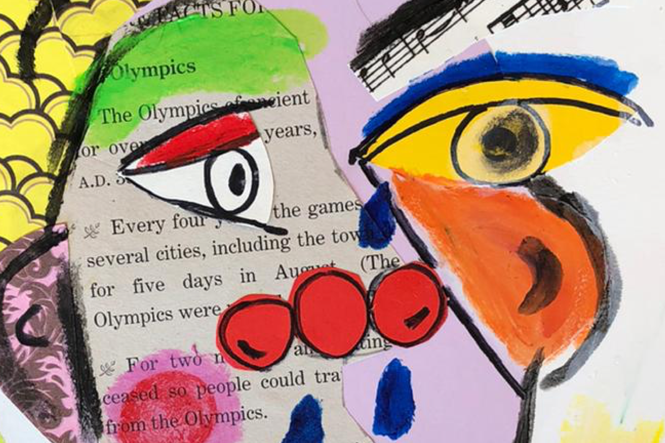 Collage Art Project for Children Inspired by Picasso