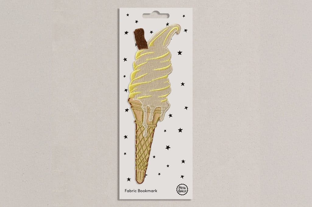 99 Ice Cream Embroidered Fabric Bookmark