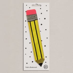 Yellow Pencil Embroidered Fabric Bookmark